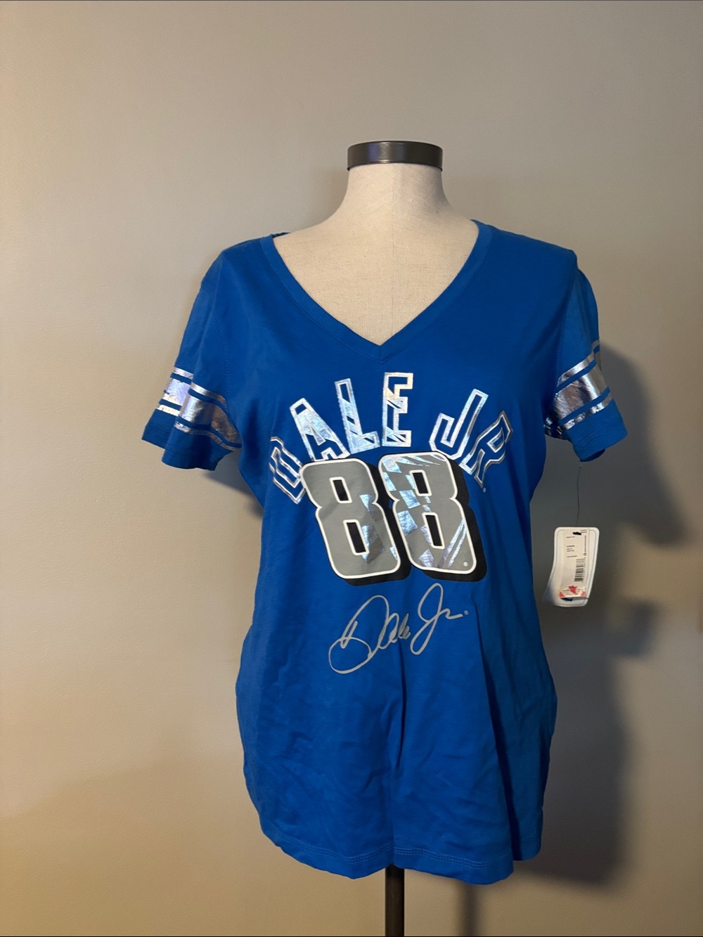 Nascar Royal Blue V-Neck Dale Jr. 88 Graphic Tee
